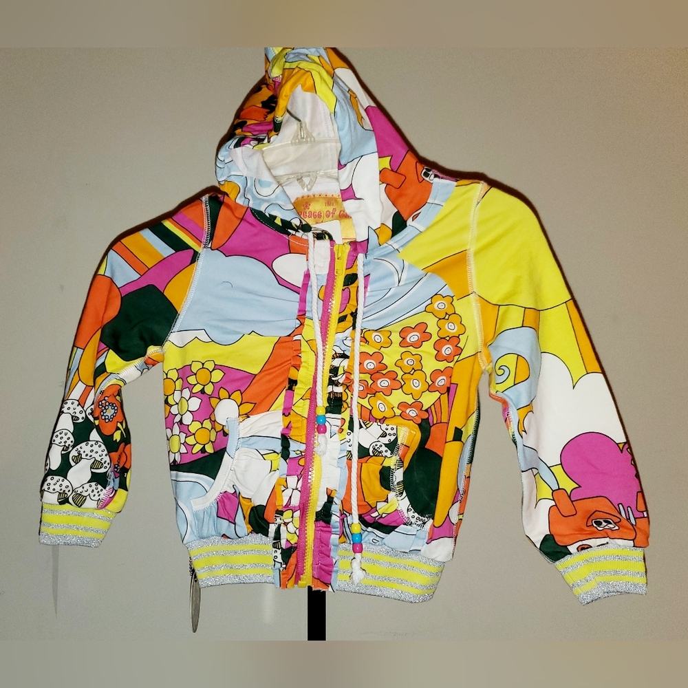 Peace Of Cake Colorful Kids Hoodie NWT Size: 4-6X